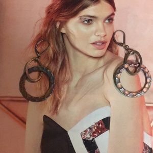 Beautiful vintage sterling silver copper unique earrings